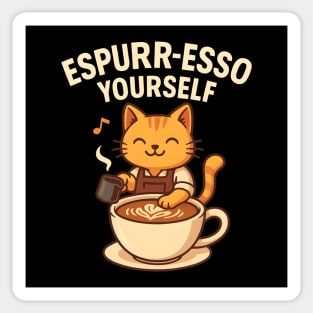 Espurr-esso Yourself – Cute Cat Coffee Pun Gift Sticker